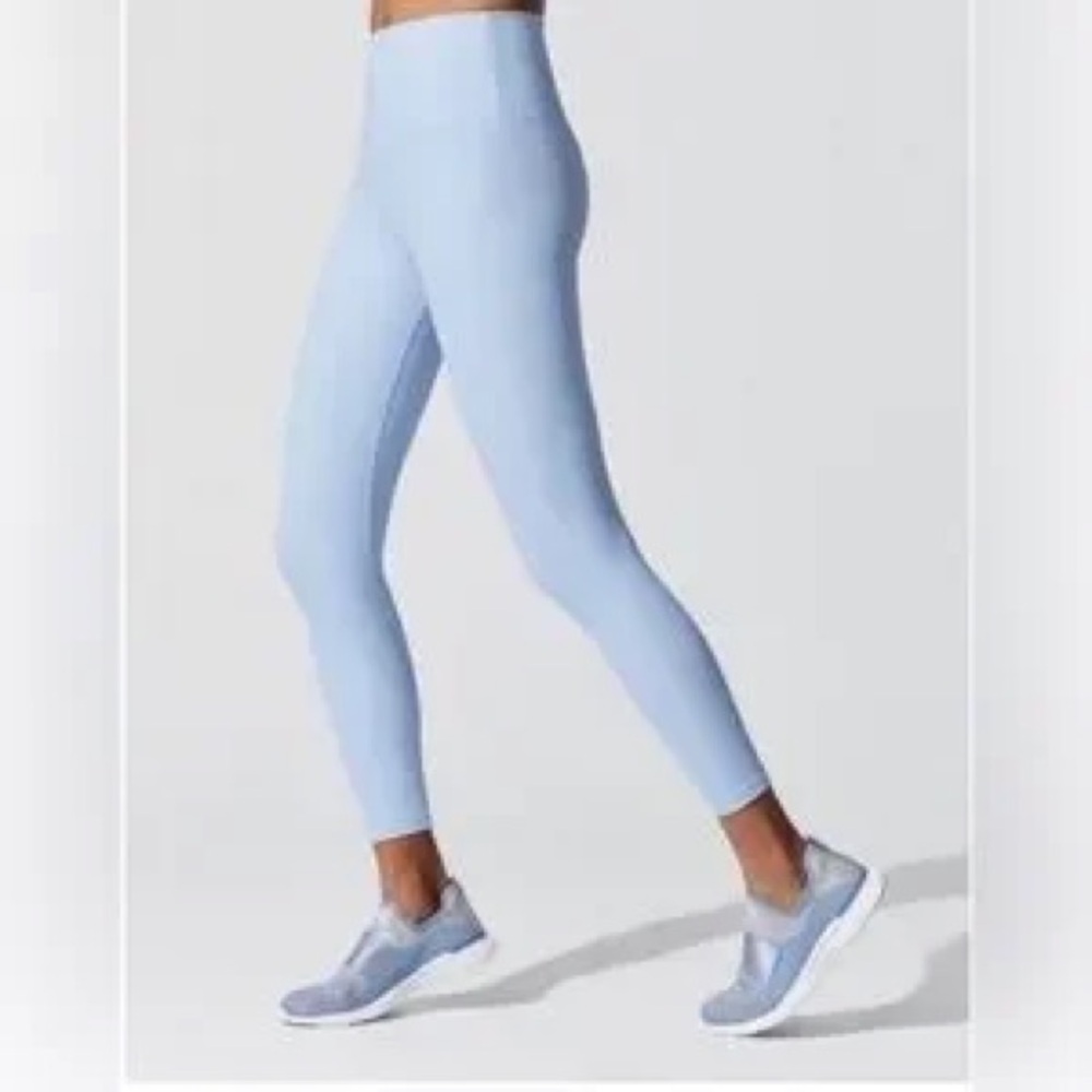 Beach Riot Blue Ribbed Fold Over Leggings